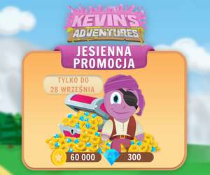 Jesienna promocja czasowa. Pakiet diamentów, monet i wygląd postaci. Przygody Kevina (Kevin's Adventures). Google Play