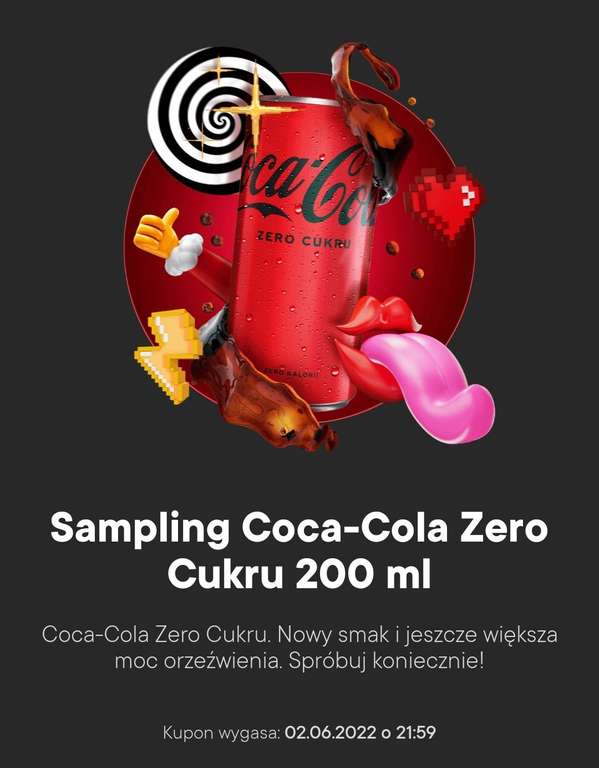 Żabka - Sampling Coca-Cola Zero Cukru 200 ml za 1 żappsa