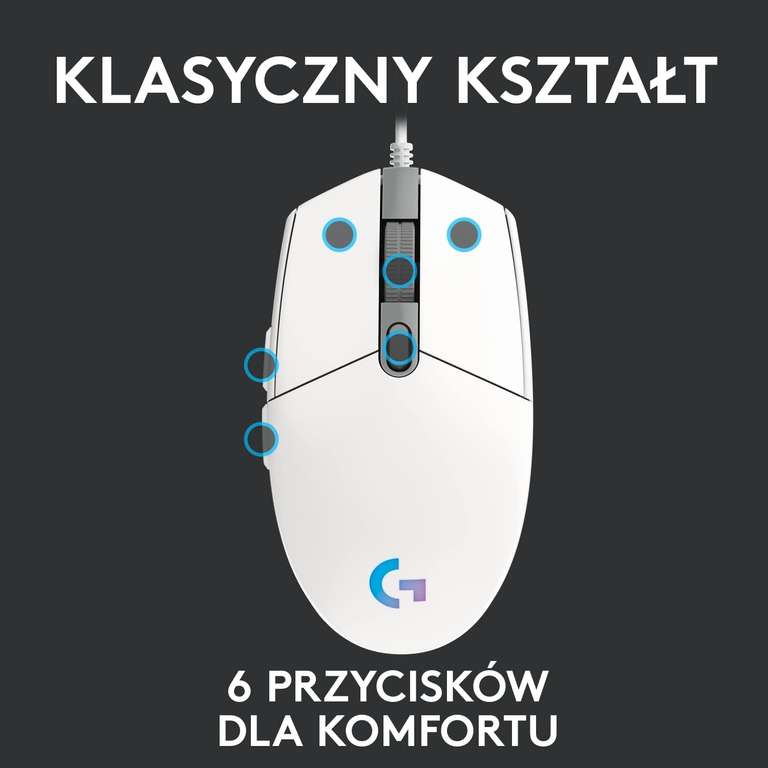 Logitech G203 Lightsync Gaming Mouse (w 4 kolorach)