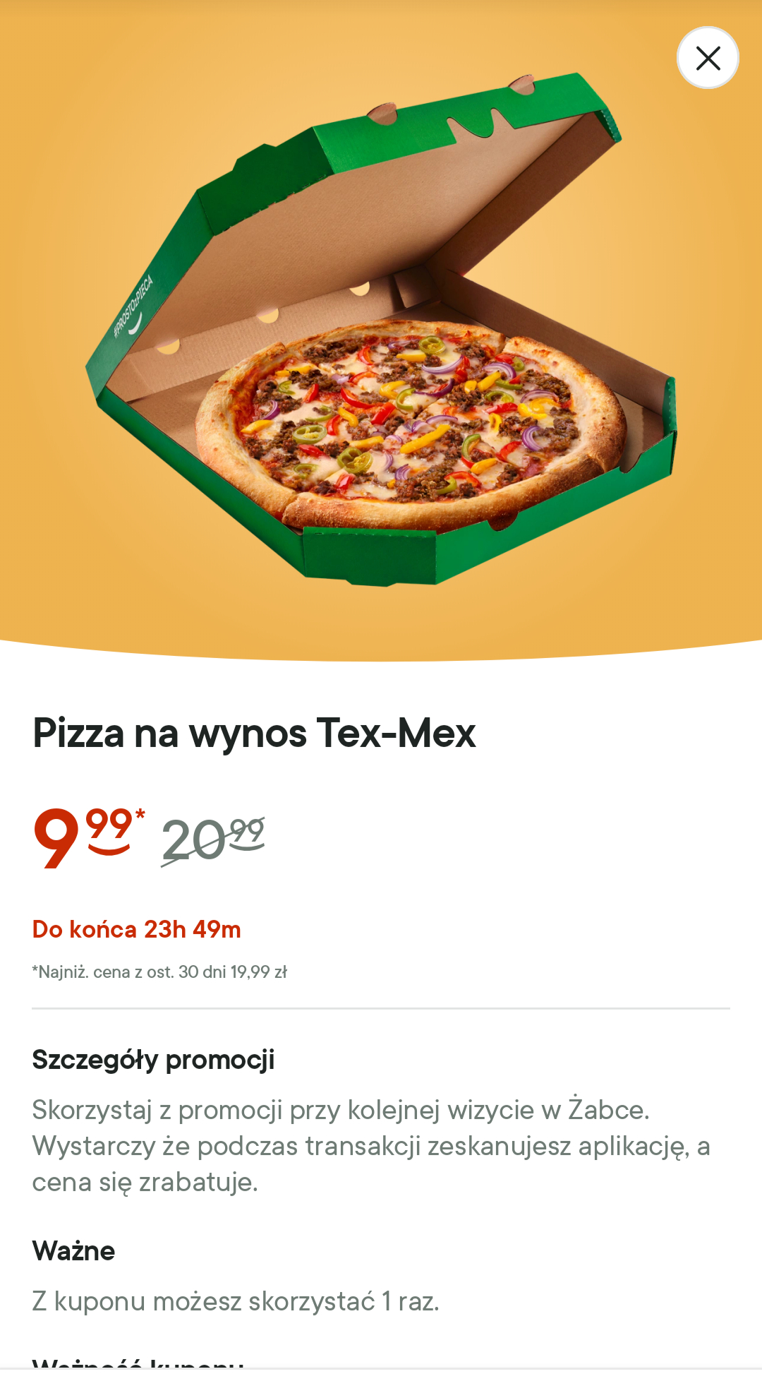 Pizza na wynos Tex-Mex za 10 zł z Triki @Żabka