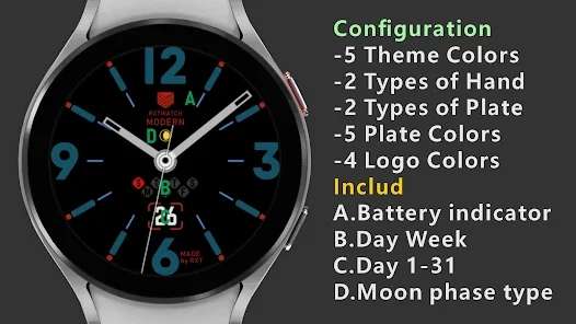 Tarcze na smartwatche z Android Wear OS - IWF001 Modern