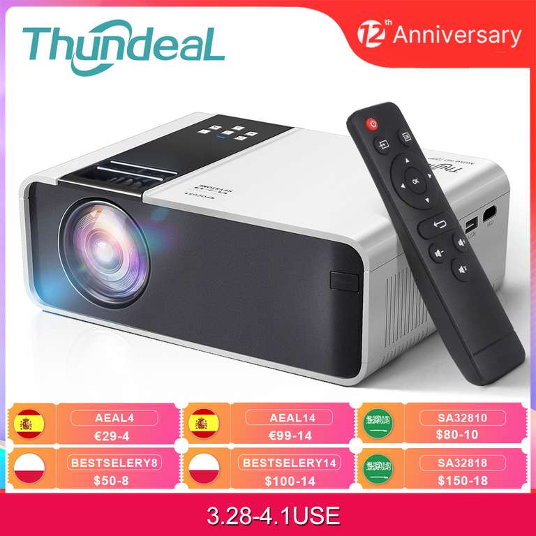 Projektor ThundeaL TD90 1280x720P wersja basic - $61.10 - AliExpress