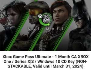 Xbox Game Pass Ultimate - 1 Month CA XBOX One / Series X|S / Windows 10 CD Key NON-STACKABLE @kinguin