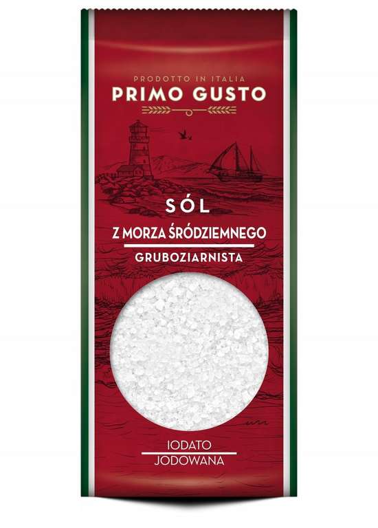 Sól morska Primo Gusto, drobnoziarnista, jodowana - 1kg