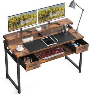 ODK - Biurko z 2 szufladami z półką na klawiaturę, z półką na monitor, 120 x 48 x 87 cm i inne biurka taniej