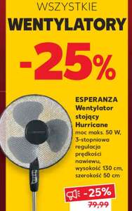 Wentylator stojący Hurricane (Kaufland) -25% na wszystkie wentylatory. (SOBOTA 02.07).