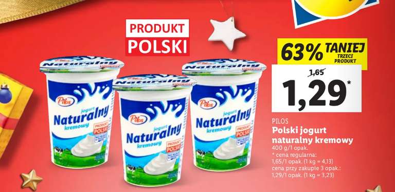 Jogurt naturalny kremowy Pilos 400 g [Lidl