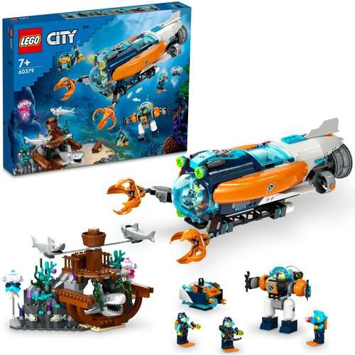 LEGO City Łódź podwodna badacza dna morskiego 60379 + lego uroczy niedźwiedź