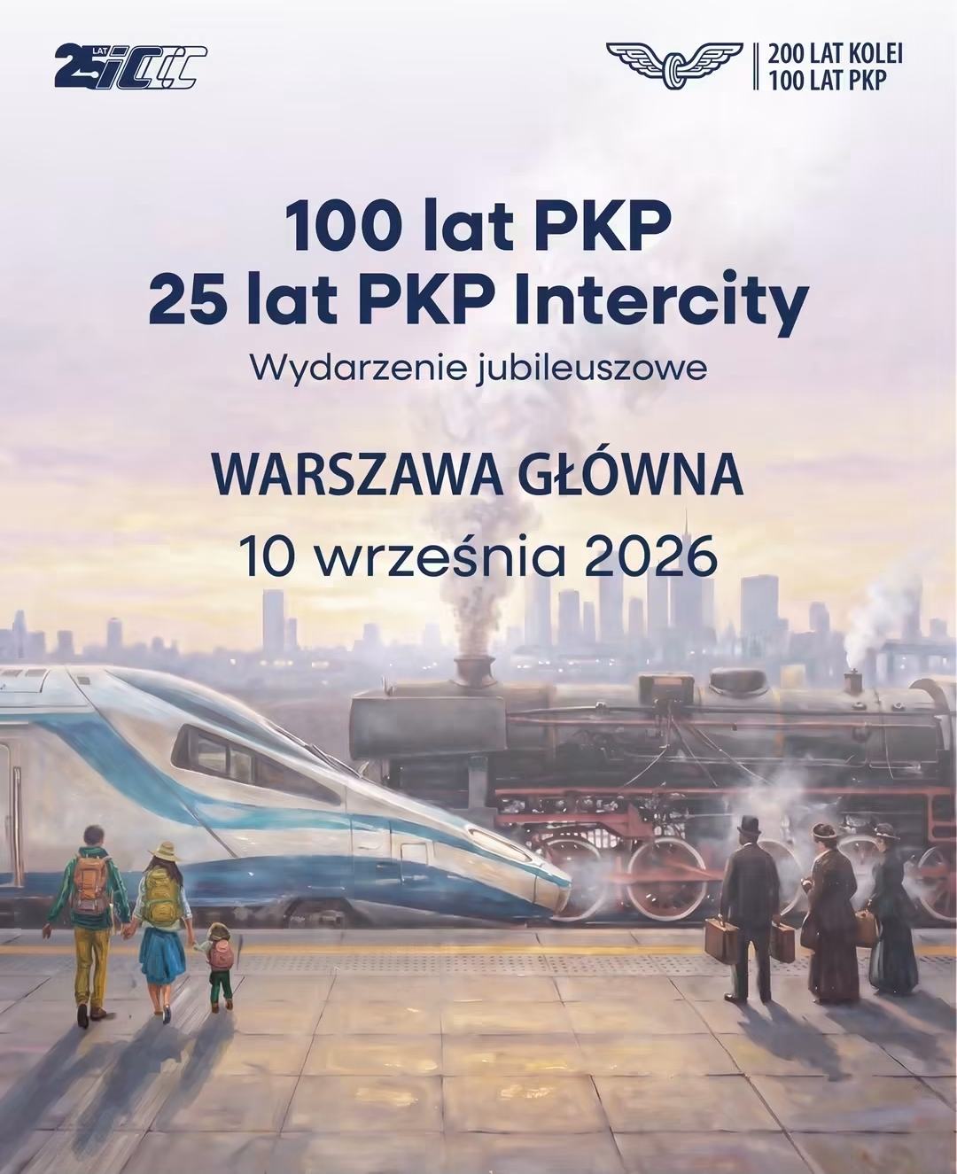 100 lat PKP oraz 25 lat Intercity > bezpłatne przejazdy Pendolino oraz parowozem Ty2-911 > Warszawa Główna