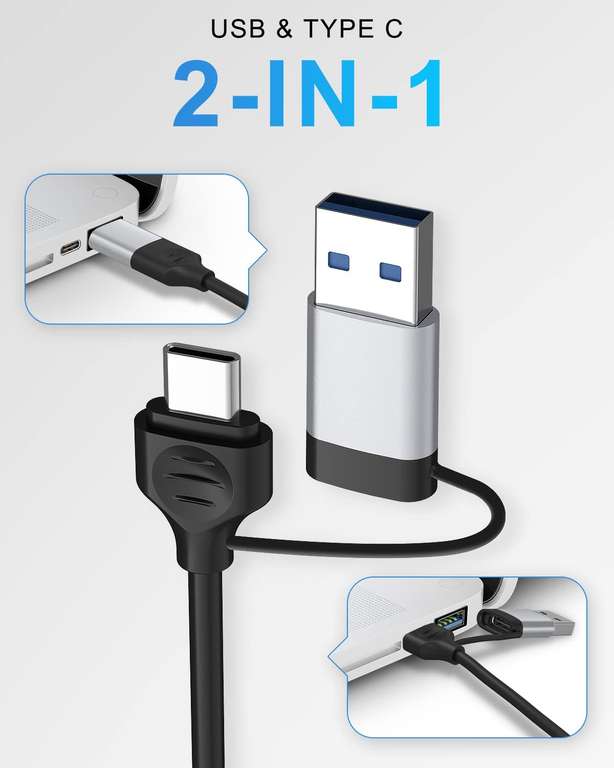 Hub USB C, ZESKRIS 5 portów, ultracienki koncentrator danych typu C z 1 USB 3.0, 2 USB 2.0, TF/SD/MicroSD przenośny rozdzielacz USB