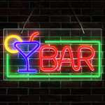 Amyzavls Neonowy szyld LED,, bar, reklama świetlna, 42 x 22 cm, zasilana przez USB, do baru, klubu, pubu, na imprezę, itp.