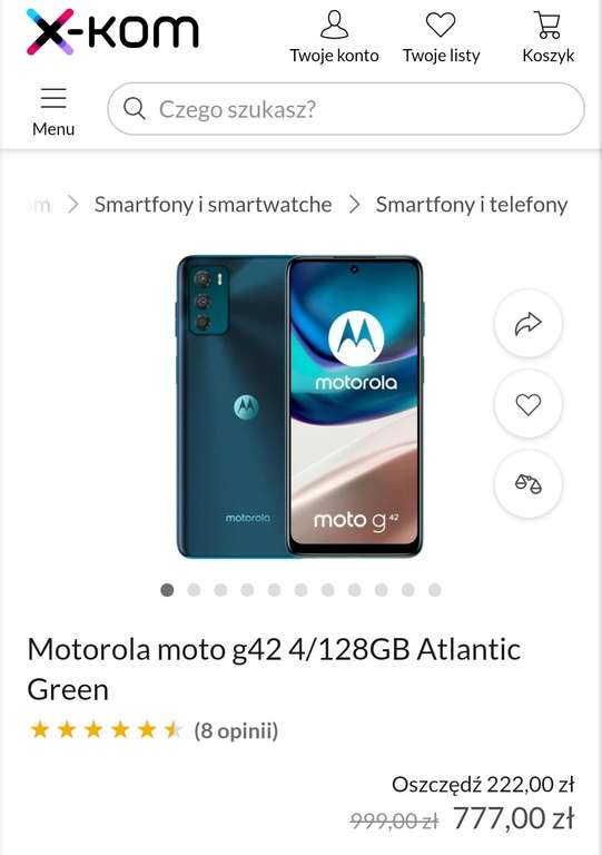Smartfon Motorola moto g42 4/128GB Atlantic Green