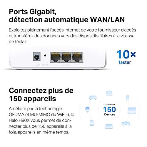 Router MERCUSYS Halo H80X (3 szt.) Mesh WiFi 6, 160MHz 153.74€ + 6,25 €