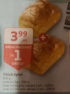 Chleb 100% żytni 1+1 gratis lub 1+ 1 za 1 gr w Auchan