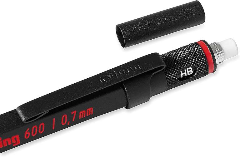 Ołówek automatyczny rOtring 600 | 0,7 mm | Całkowicie metalowy korpus | Czarny