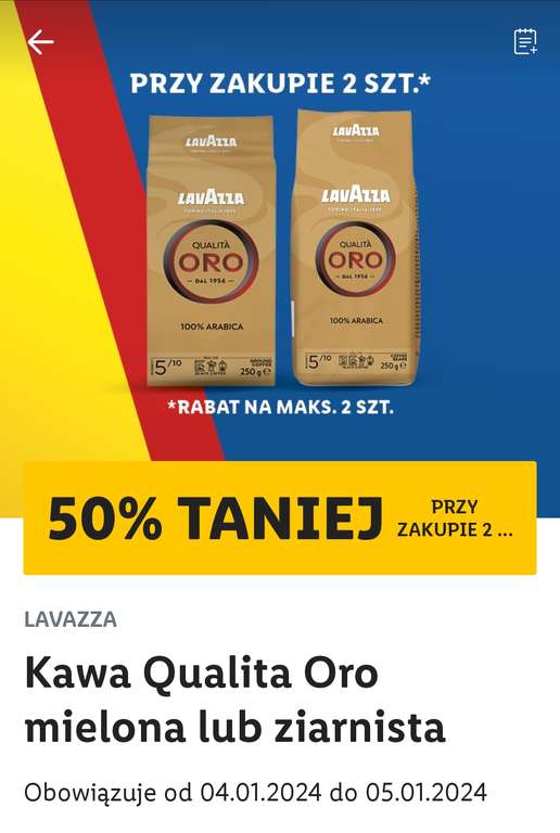 Kawa Lavazza Qualita Oro mielona lub ziarnista (cena za 250g przy zakupie 2szt.) | 43,96 zł/kg