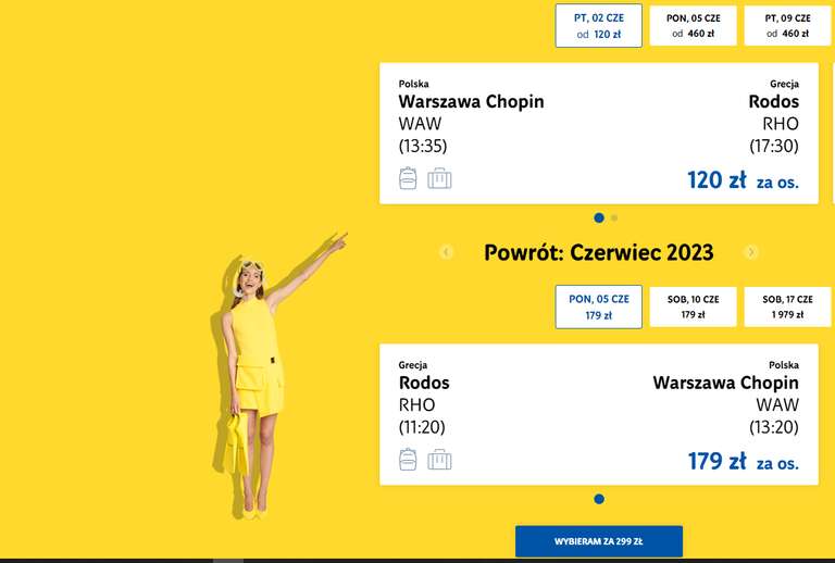 Lot czarterowy (w dwie strony) na Rodos z Warszawy (lub Wrocławia) za 299zł na przedłużony weekend lub tydzień. Wylot jutro.