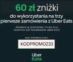 UberEats - 60 zł zniżki do wykorzystania na trzy pierwsze zamówienia (3 x 20 zł) dla nowych