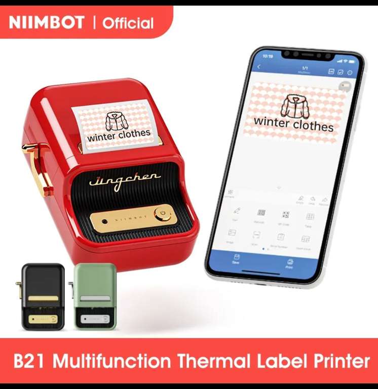 NiiMbot B21 mini drukarka plus taśma, cena z kuponami stoiska US $39.98