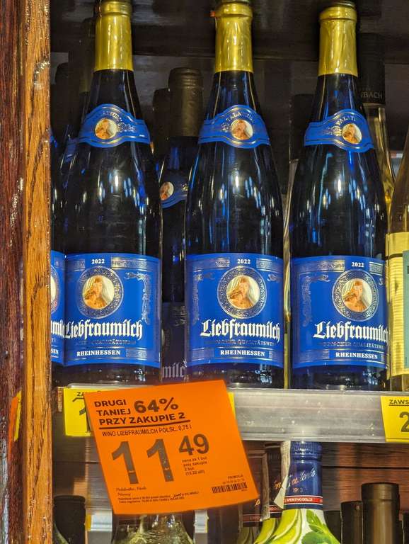 Wino "Maryjka" Liebfraumilch w Biedronce przy 2 szt. 11.49