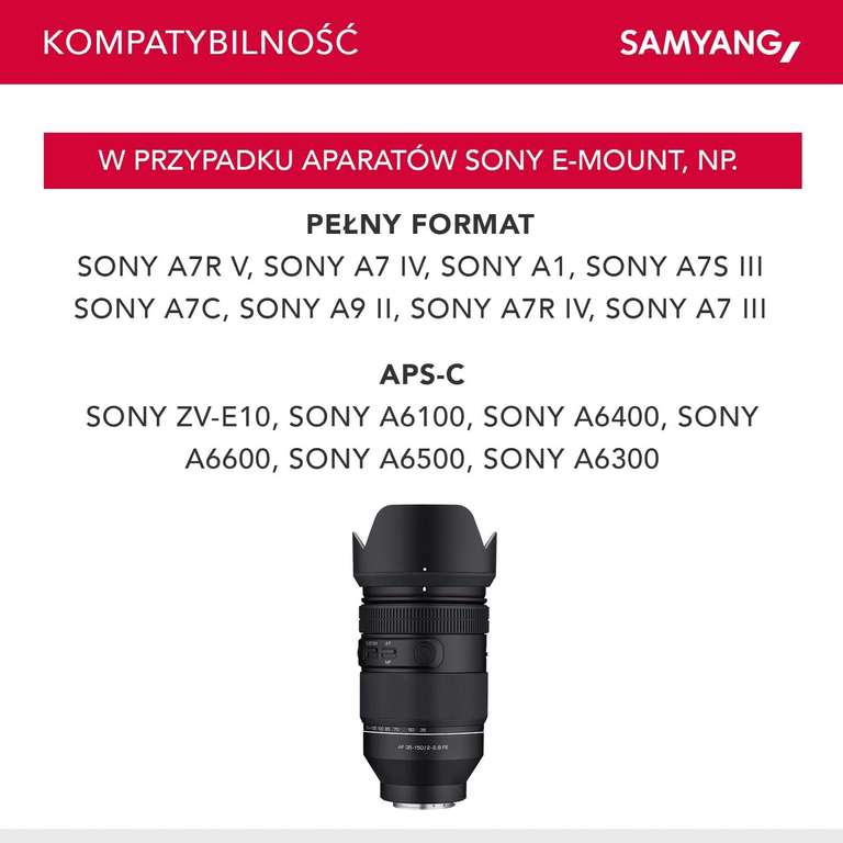 Obiektyw Samyang 35-150 2.0-2.8 | Sony E | Amazon.pl