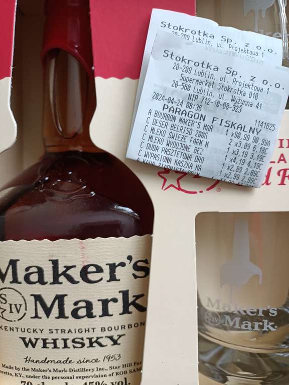 Whisky Maker's Mark ze szklaneczkami
