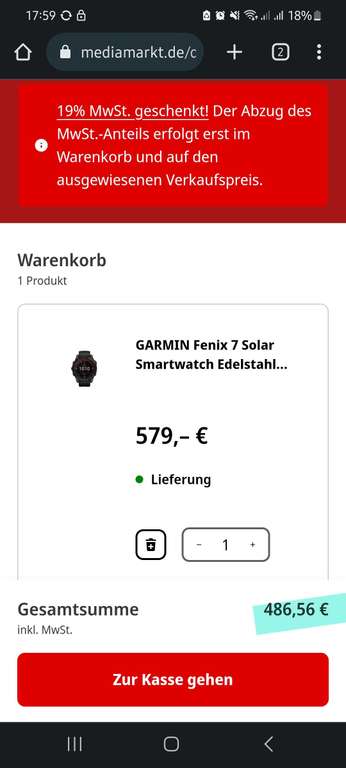 Smartwatch GARMIN Fenix 7 Solar