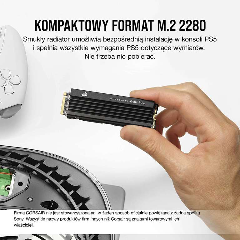 Dysk SSD Corsair mp600 pro 1tb pod PlayStation 5