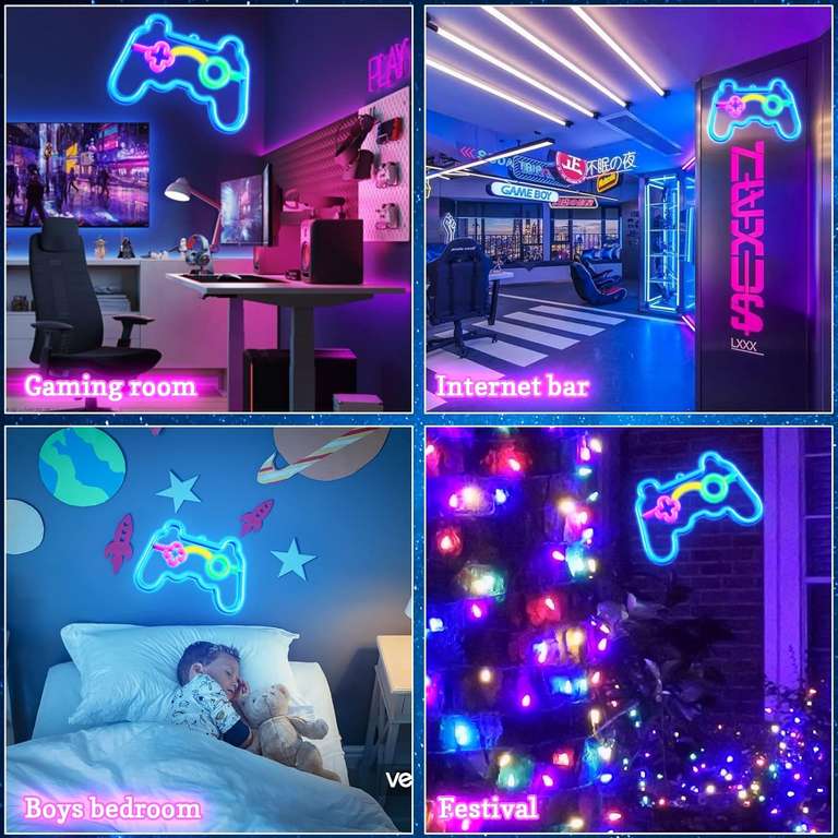 Podświetlana dekoracja neonowa LED, dekoracja ścienna do sypialni, pokoju zabaw, dekoracja barowa, Amazon, z prime dostawa gratis