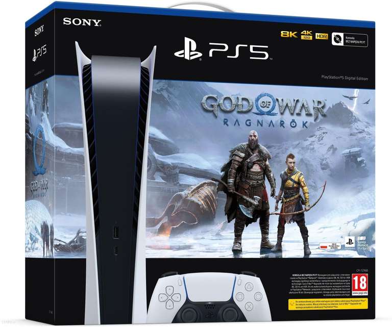Konsola Playstation 5 digital C chassis + God of War Ragnarok (Kod do pobrania)