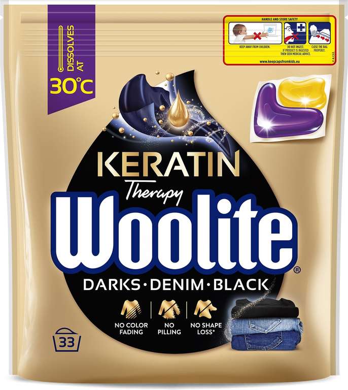 Woolite czarne kapsułki 33szt (0,79zl/szt)