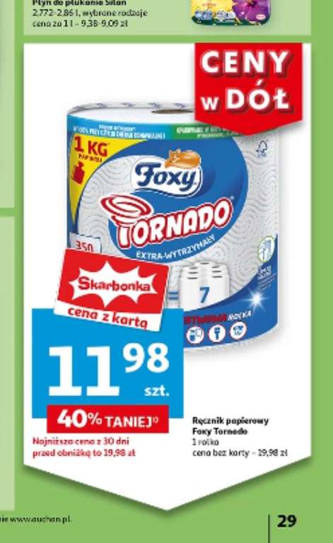 Ręcznik papierowy Foxy tornado 1 rolka Auchan