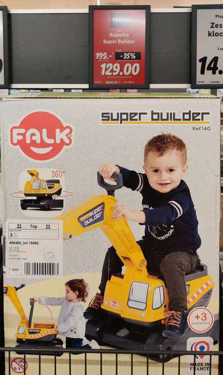 Koparka dla dzieci Super Builder Falk z siedziskiem. LIDL