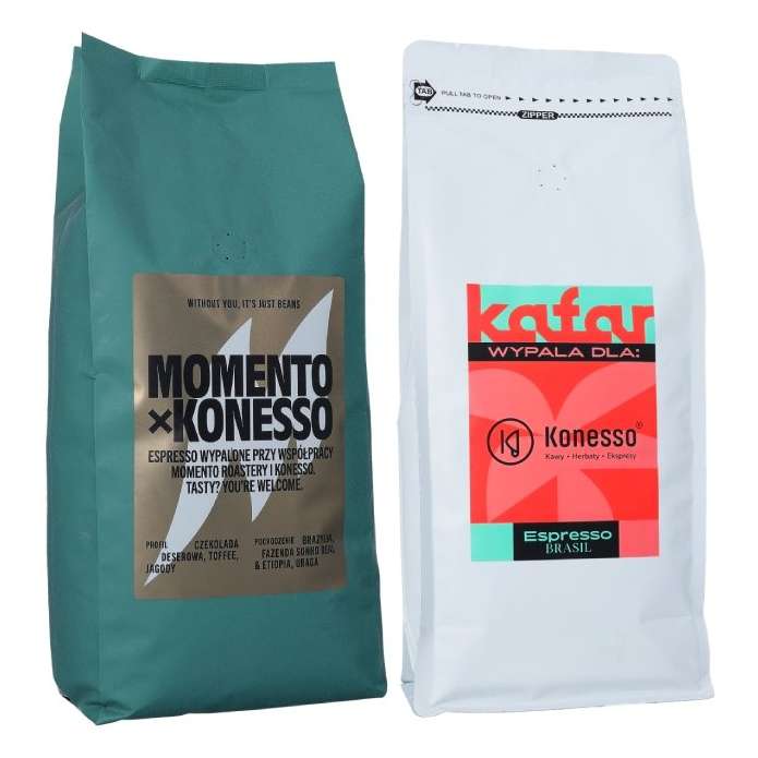 ZESTAW - Kafar Espresso Brasil 1kg + Momento Konesso Blend 1kg
