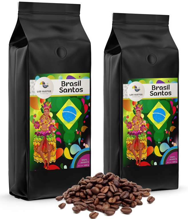 Kawa ziarnista Brasil Santos 2x 1kg Świeżo palona LOS GUSTOS