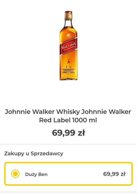 Johnnie Walker Whisky Johnnie Walker Red Label 1000 ml