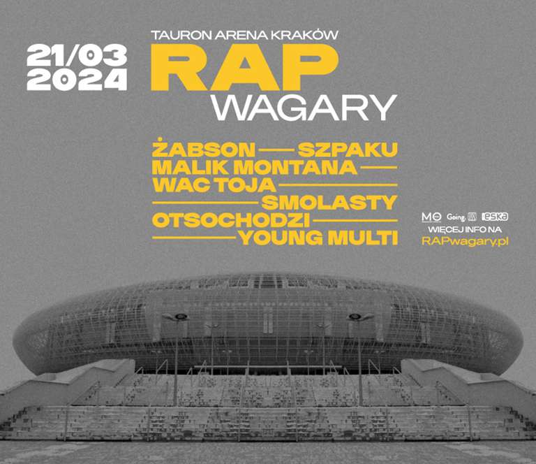 -69% na drugi bilet na Rap Wagary (Żabson, Malik Montana, Young Multi, Szpaku, Smolasty, Otsochodzi, Wac Toja)