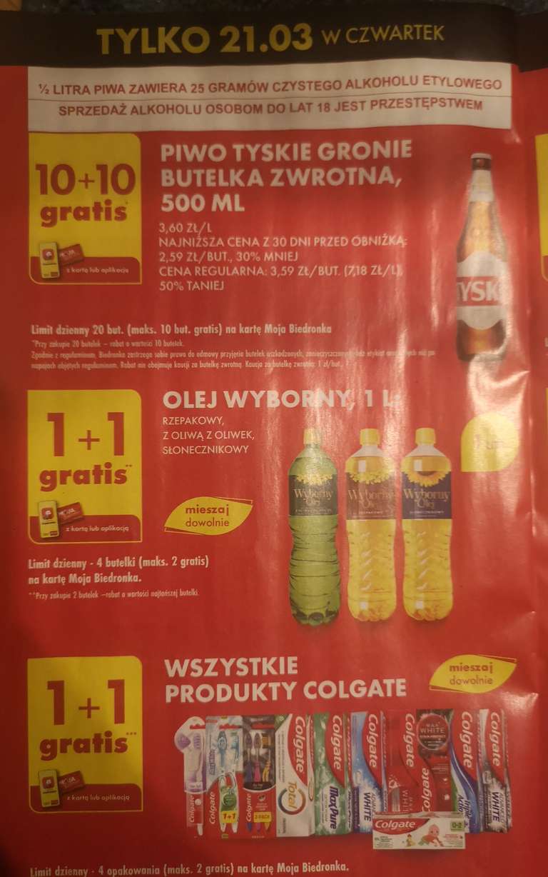 Promocje jednodniowe w @Biedronka zbiorcza, m.in: olej, majonez Winiary, szynka konserwowa, Persil