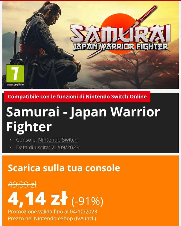 Samurai - Japan Warrior Fighter Nintendo Switch