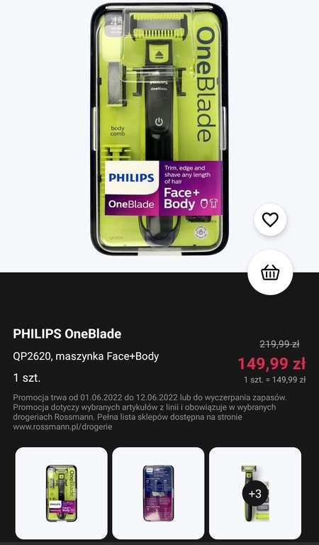 Philips Oneblade QP2620 Face+Body - Rossmann