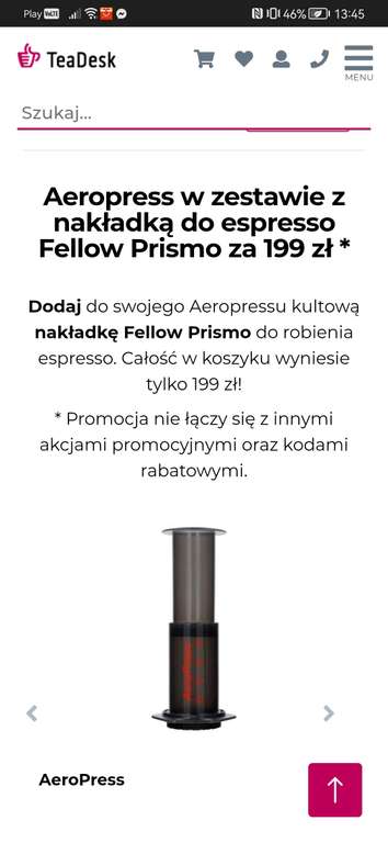 Aeropress + Fellow Prismo w Coffeedesk za 199zł
