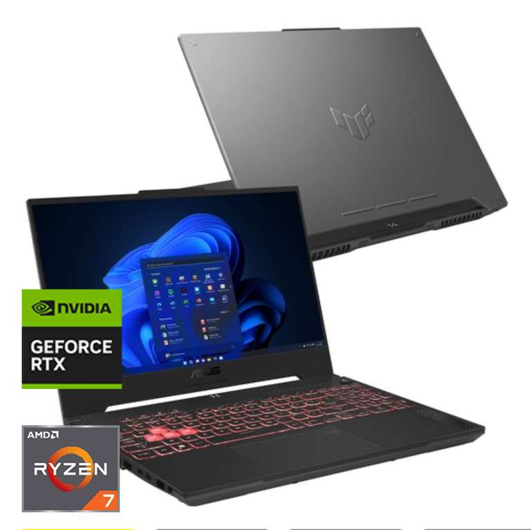 Laptop ASUS TUF Gaming A15 FA507NV-LP023W 15.6" IPS 144Hz R7-7735HS 16GB RAM 512GB SSD GeForce RTX4060 Windows 11 Home (20 rat 0%)