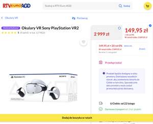 PlayStation VR2 Rata gratis i raty 20x 0% od 2849,05