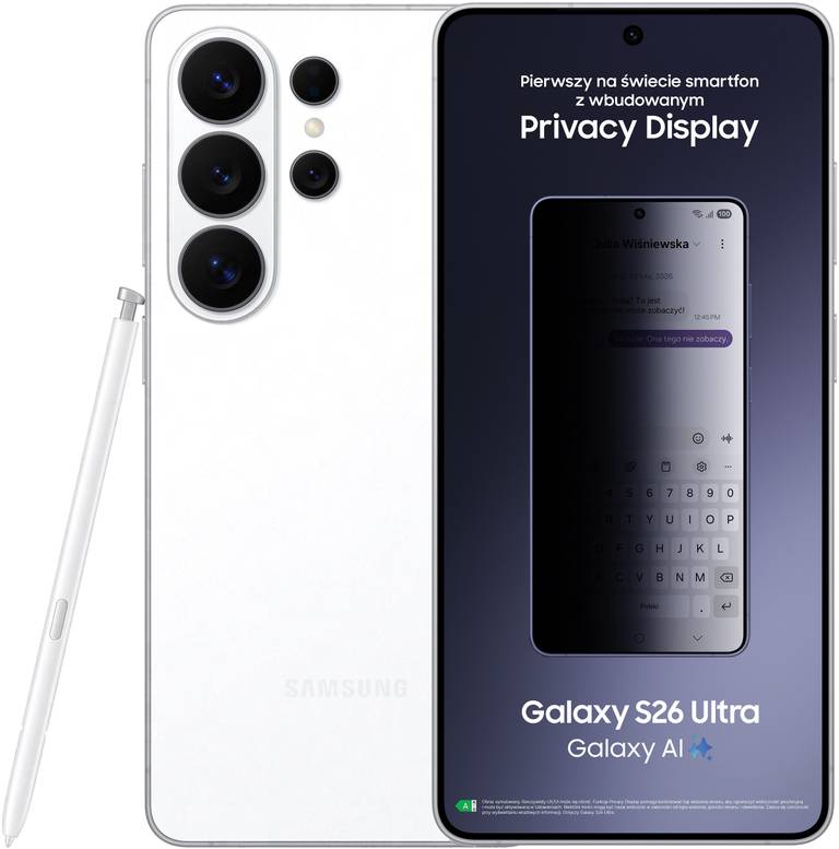 Smartfon Samsung Galaxy S26 Ultra 12/256GB EU Biały | Raty 20x0% lub Faktura VAT