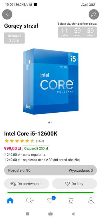 Procesor i5-12600K Intel CPU