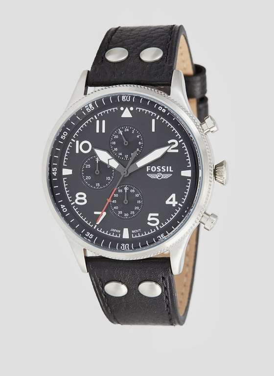 Zegarek Chronograf Fossil Retro Pilot (44mm), biały i czarny