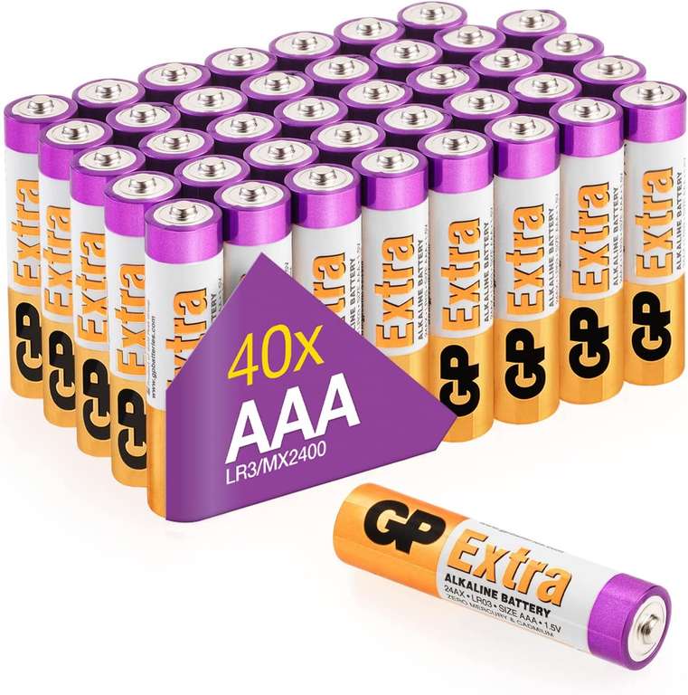 Baterie GP Extra Alkaliczne AAA oraz AA opak. 40 szt. - Amazon.pl - wysyłka of. sklep GP