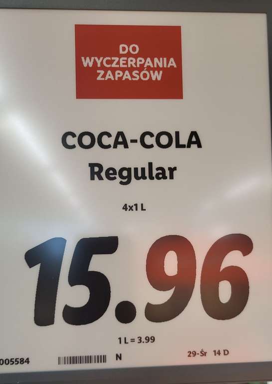 Coca Cola 4x1L, Lidl Łódź