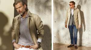 Pako Lorente | Płaszcz | Trencz męski. Kolor beżowy + ZBIORCZO inne kurtki i płaszcze