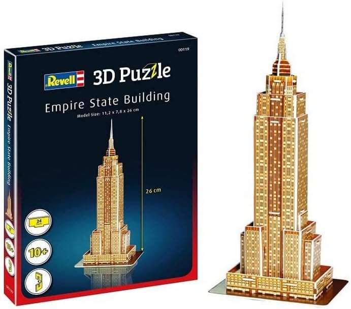 Revell Puzzle 3D 00119 Empire State Building, drapacz chmur, symbol Nowego Jorku, odkrywanie świata w 3D,